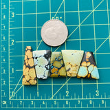 Large Mixed Trapezoid Mixed Turquoise, Set of 5 Dimensions