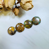 Medium Royal Orange Round Mixed Turquoise, Set of 4 Background