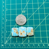 Medium Faint Blue Barrel Sand Hill Turquoise, Set of 3 Dimensions