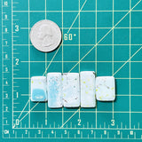 Medium Faint Blue Bar Sand Hill Turquoise, Set of 5 Dimensions