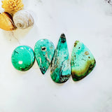 Large Mint Green Mixed Crescent Lake Variscite, Set of 4 Background