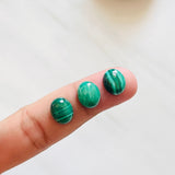 9x11mm Oval Malachite, Set of 2