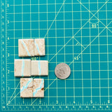 Large Sky Blue Bar Royston Turquoise, Set of 6 Dimensions