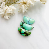 Medium Sea Green Half Moon Treasure Mountain Turquoise, Set of 3 Background