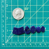 Medium Deep Blue Mixed Lapis Lazuli, Set of 6 Dimensions