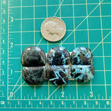 Large Ocean Blue Half Moon Yungai Turquoise, Set of 6 Dimensions