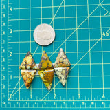 Medium Royal Orange Triangle Mixed Turquoise, Set of 6 Dimensions