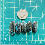 Large Ocean Blue Oval Yungai Turquoise, Set of 5 Dimensions