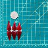 Large Red Teardrop Rosarita, Set of 6 Dimensions