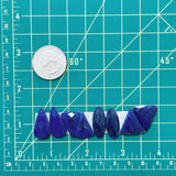 Small Deep Blue Mixed Lapis Lazuli, Set of 8 Dimensions