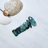 Large Deep Blue Mixed Crescent Lake Variscite, Set of 6 Background