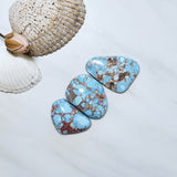 Large Sky Blue Freeform Golden Hills Turquoise, Set of 3 Background