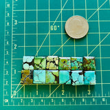 Small Mixed Bar Mixed Turquoise, Set of 12 Dimensions
