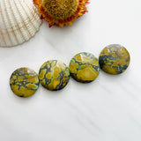 Medium Royal Orange Round Treasure Mountain Turquoise, Set of 4 Background