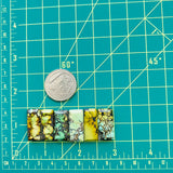 Medium Mixed Bar Mixed Turquoise, Set of 6 Dimensions