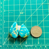 Large Sky Blue Freeform Royston Turquoise, Set of 2 Dimensions