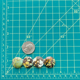 Medium Mixed Mixed Mixed Turquoise, Set of 4 Dimensions