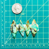Large Sea Green Diamond Crescent Lake Variscite, Set of 4 Dimensions