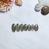 Medium Swamp Green Oval Rosarita, Set of 7 Background