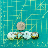 Medium Mixed Round Mixed Turquoise, Set of 4 Dimensions