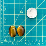 Medium Earth Brown Oval Tiger Eye Crystal, Set of 2 Dimensions