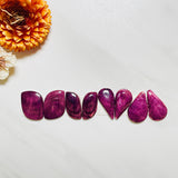 Medium Purple Mixed Spiny Oyster, Set of 8 Background