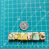 Medium Mixed Bar Mixed Turquoise, Set of 6 Dimensions