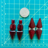 Medium Red Mixed Rosarita, Set of 10 Dimensions