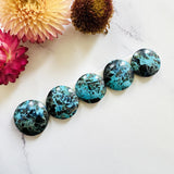 Medium Sky Blue Round Yungai Turquoise, Set of 5 Background