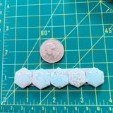 Medium Faint Blue Hexagon Sand Hill Turquoise, Set of 5 Dimensions