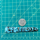 Mixed Ocean Blue Barrel Yungai Turquoise, Set of 9 Dimensions