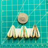 Large Sea Green Teardrop Royston Turquoise, Set of 6 Dimensions