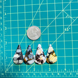 Large Mixed Teardrop Purple Lavender Variscite, Set of 4 Dimensions