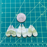 Large Lime Green Teardrop Green Serpentine Serpentine, Set of 6 Dimensions