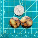 Large Royal Orange Round Treasure Mountain Turquoise, Set of 2 Dimensions