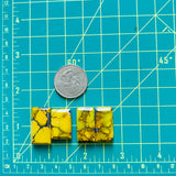 Large Royal Orange Bar Treasure Mountain Turquoise, Set of 4 Dimensions