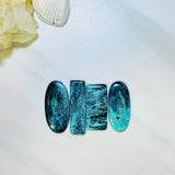 Large Deep Blue Mixed Crescent Lake Variscite, Set of 4 Background