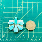 Small Sky Blue Freeform Sleeping Beauty Turquoise, Set of 6 Dimensions