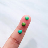 5x5mm Round Sonoran Gold Turquoise Cabochons, Set of 4