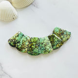 Large Sea Green Petal Wild Horse Turquoise, Set of 6 Background