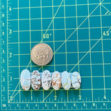 Medium Faint Blue Oval Sand Hill Turquoise, Set of 6 Dimensions