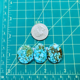 Large Ocean Blue Oval Kingman Turquoise, Set of 3 Dimensions