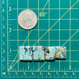 Large Sky Blue Bar Sand Hill Turquoise, Set of 4 Dimensions