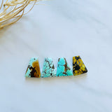 Large Mixed Trapezoid Mixed Turquoise, Set of 4 Background