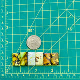 Medium Mixed Bar Mixed Turquoise, Set of 6 Dimensions