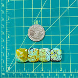 Medium Royal Orange Barrel Mixed Turquoise, Set of 4 Dimensions