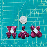 Medium Purple Mixed Spiny Oyster, Set of 12 Dimensions