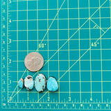 Medium Sky Blue Mixed Carico Lake Turquoise, Set of 4 Dimensions