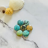 Medium Mixed Round Mixed Turquoise, Set of 7 Background