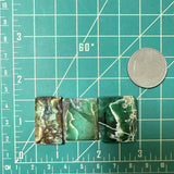 Large Deep Green Bar Crescent Lake Variscite, Set of 3 Dimensions